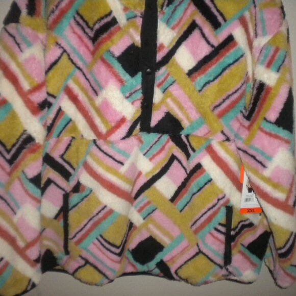 Hurley Women's Plus Size XXL Pink Pattern Soft Fleece Pullover Sweatshirt NWT - Picture 5 of 6